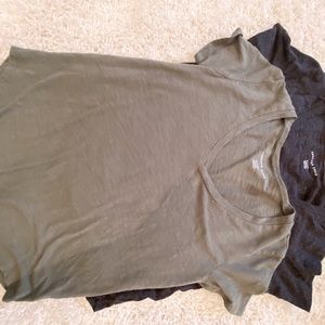 black & grey american eagle tops